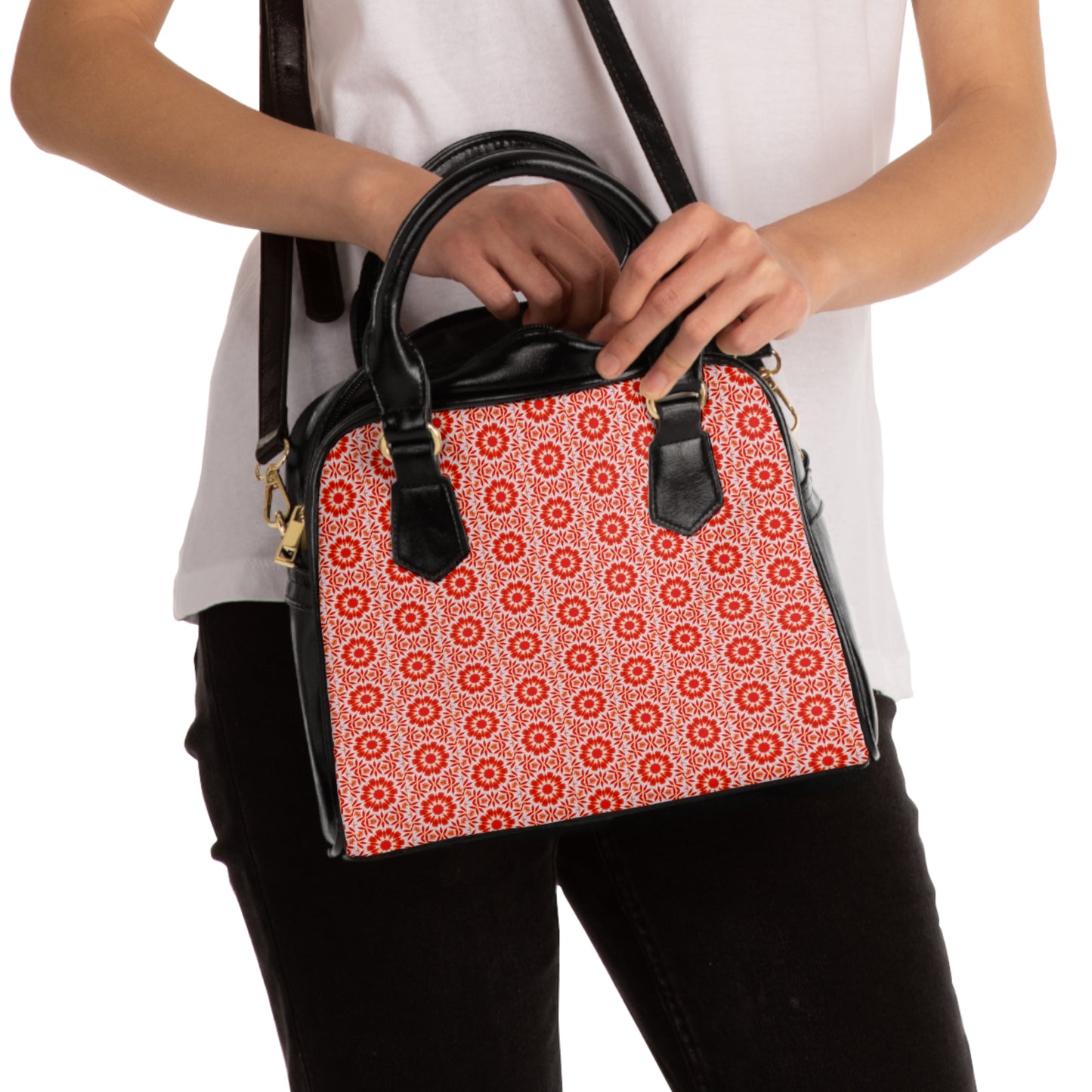 SACRAL Cymatic Aop Pu Shoulder Handbag
