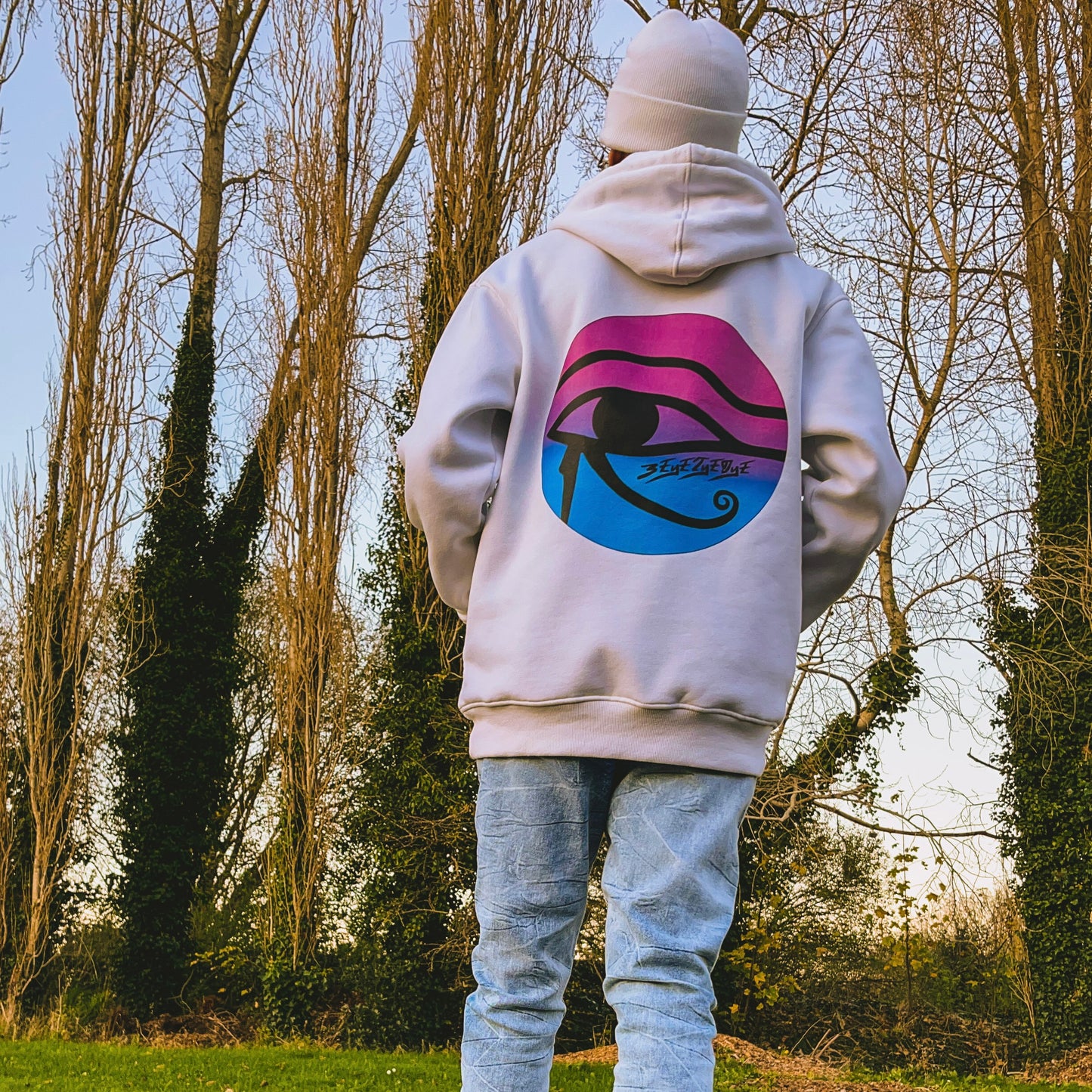 3EyeTyeDye Ltd Ed Pullover Hoodie (White)