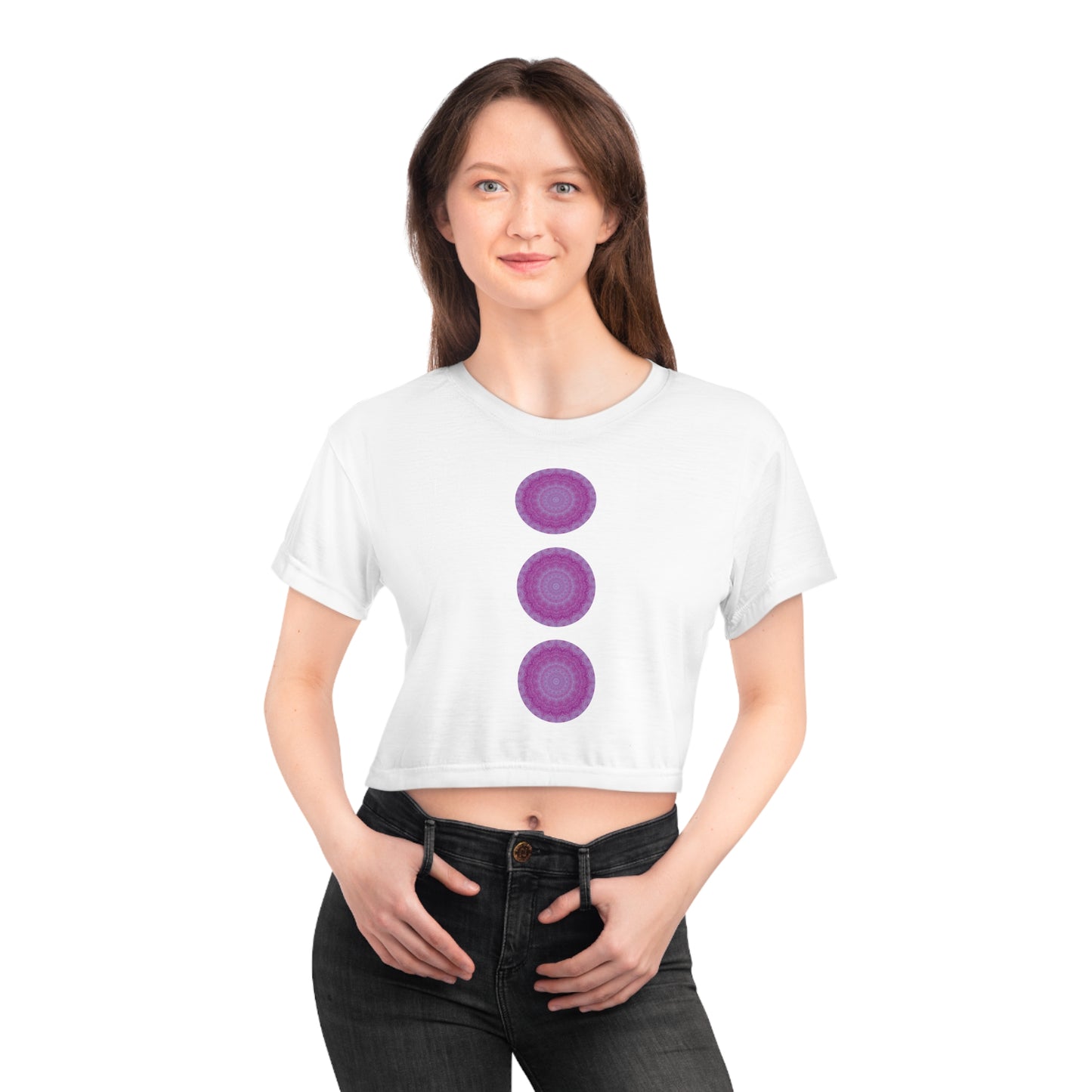 Women's “SAHAS” Cymatic Print Crop T Shirt