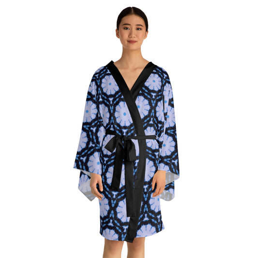 Women’s “SNWFLK” Cymatic Print Long Sleeve Kimono Robe