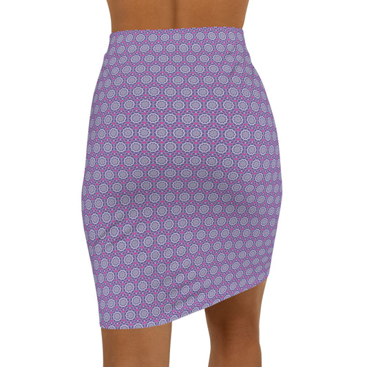 Women's “VibeRATE” Cymatic Mid-Waist AOP Pencil Skirt