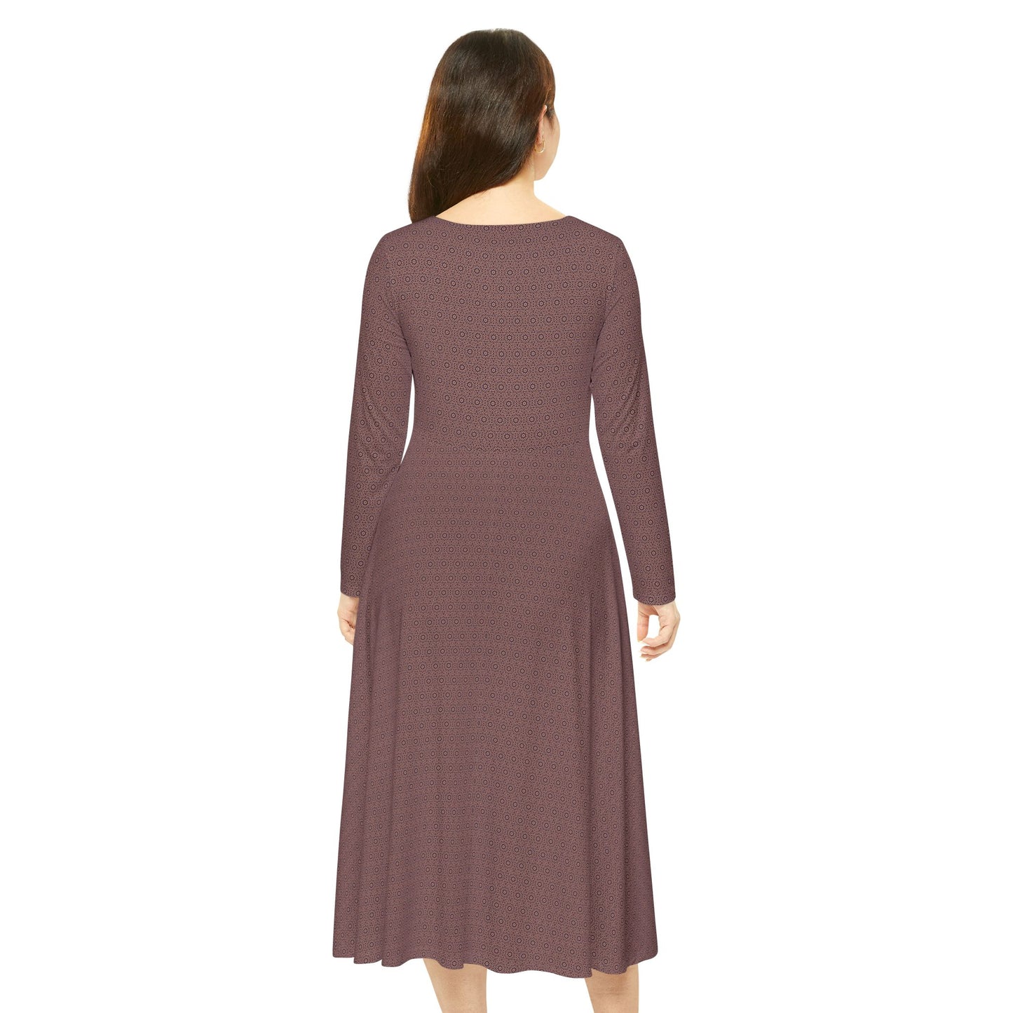 Women's "E-CLPS" Cymatic Aop Elegant Long Sleeve Dress