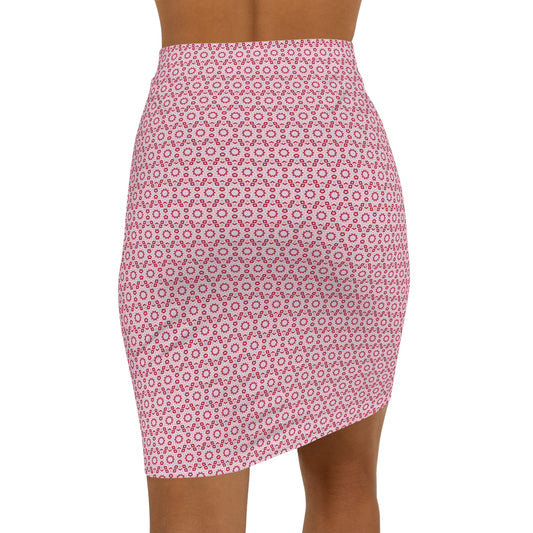 Women's “STAR’ED” Cymatic Mid-Waist AOP Pencil Skirt