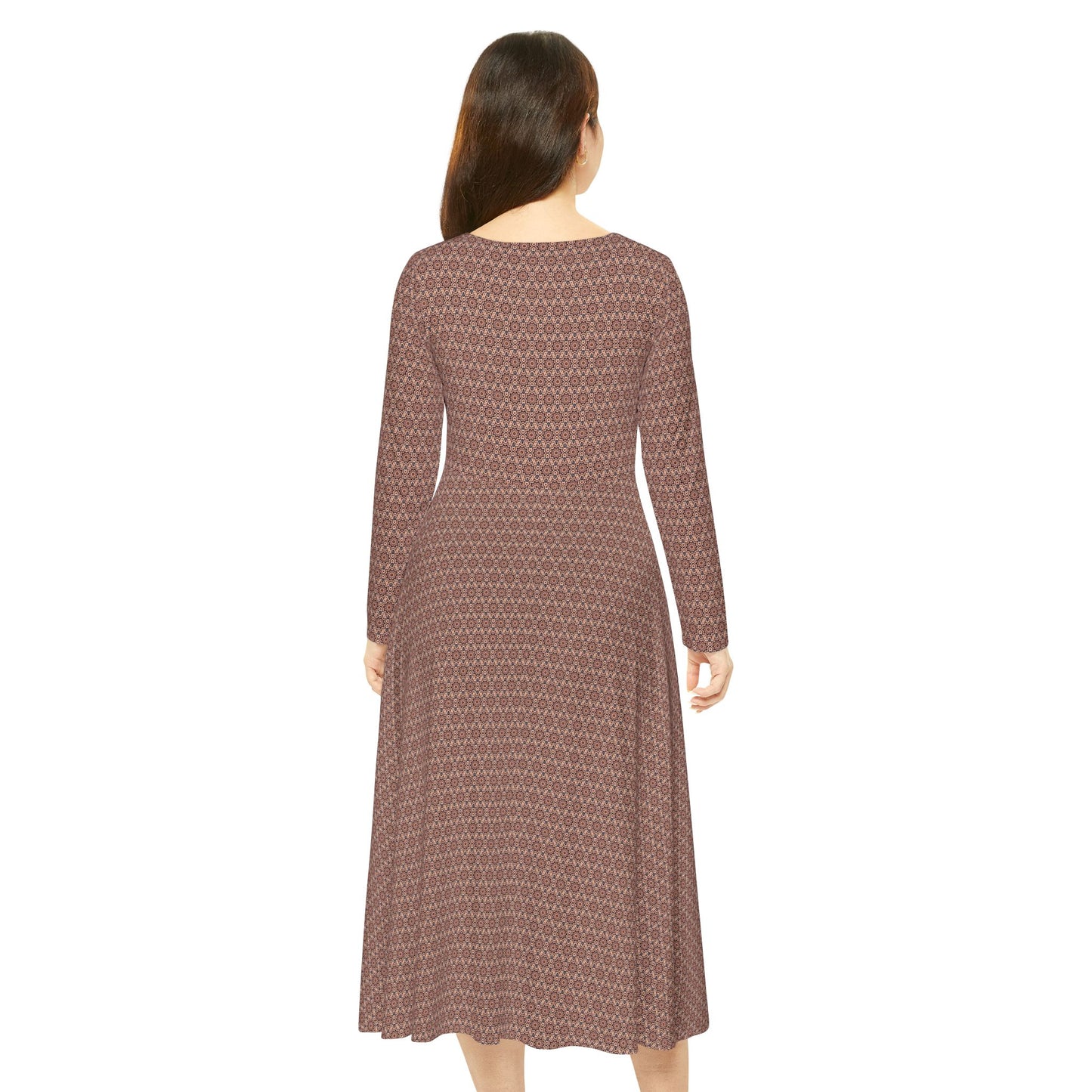 Women's "FREQNCY" Cymatic Aop Elegant Long Sleeve Dress