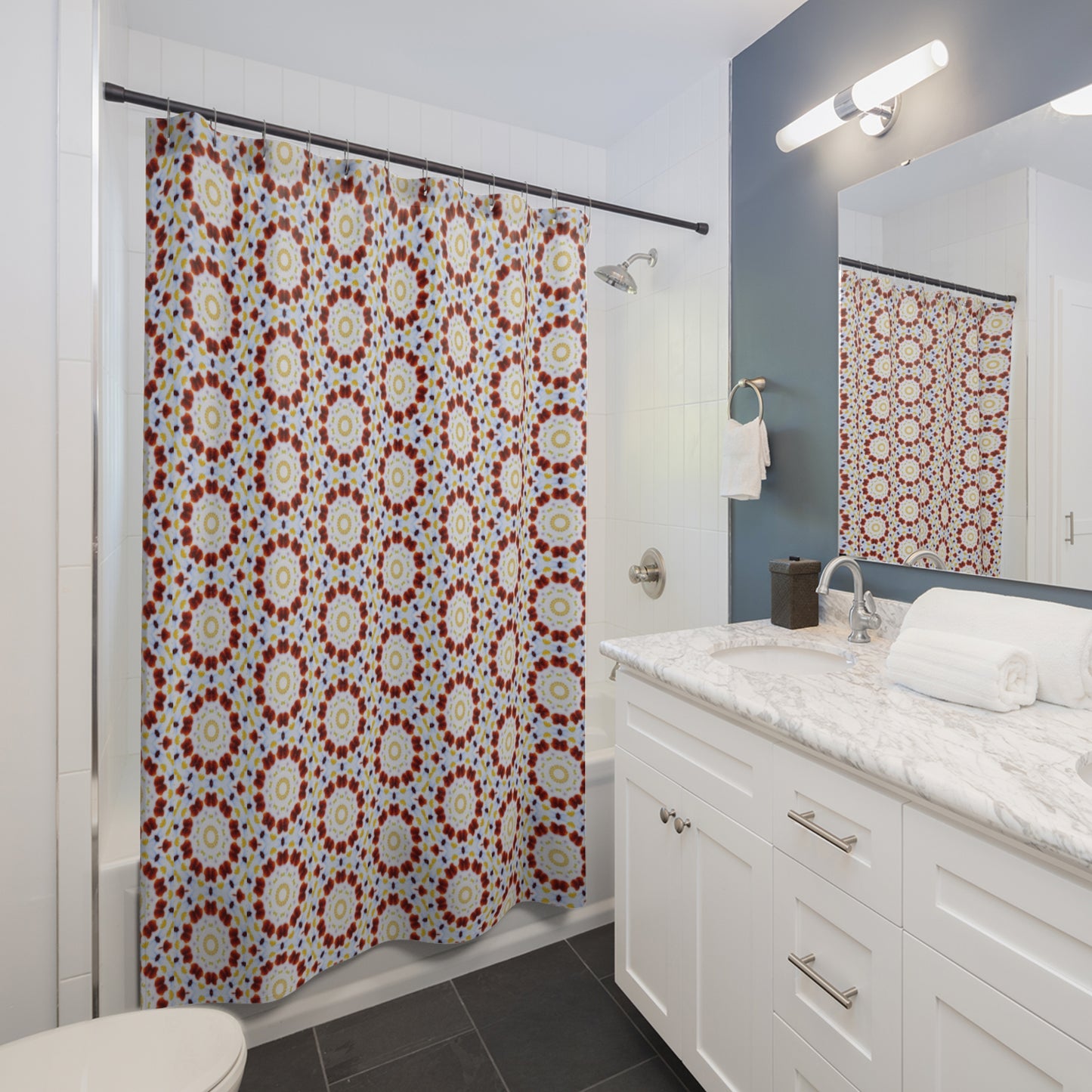 "MOSAIC" Cymatic Print Shower Curtains