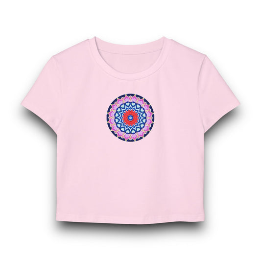 Women's "DECA" Cymatic Print Baby Tee