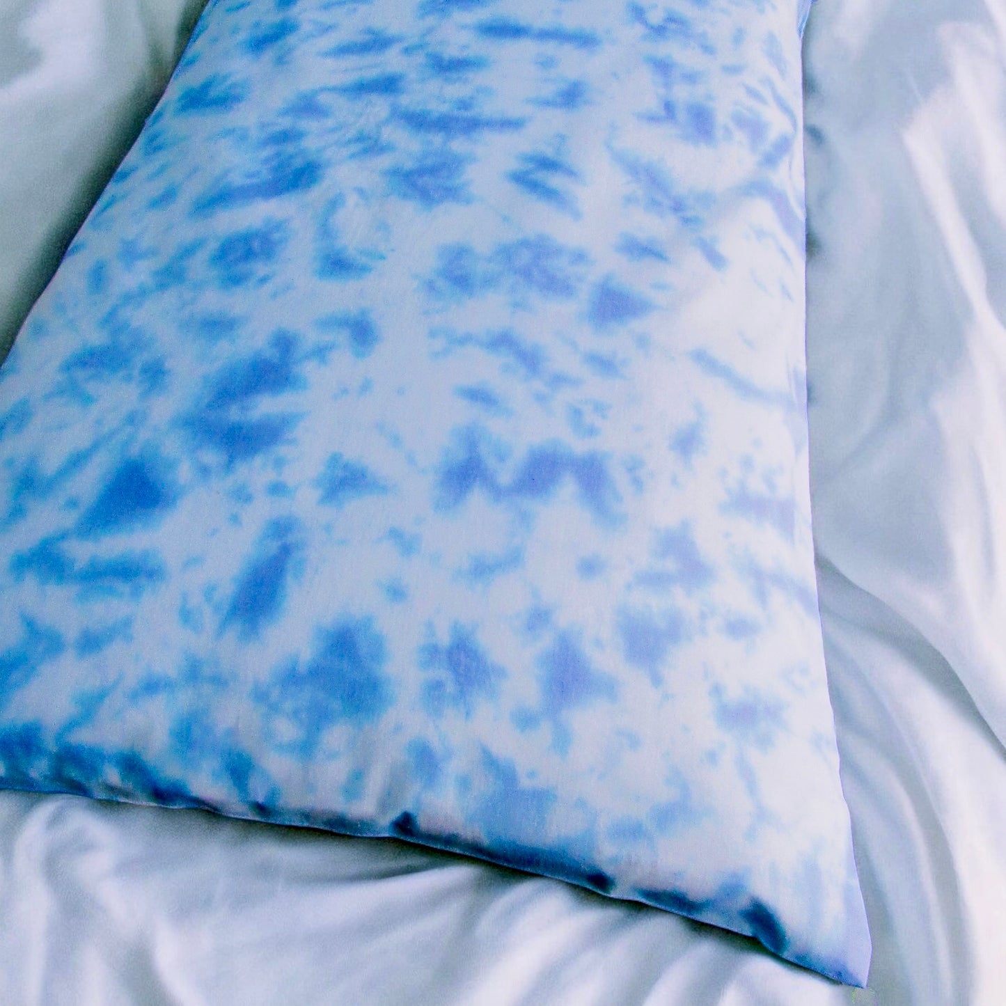 Blue Crumple Tie Dye Pillow Case