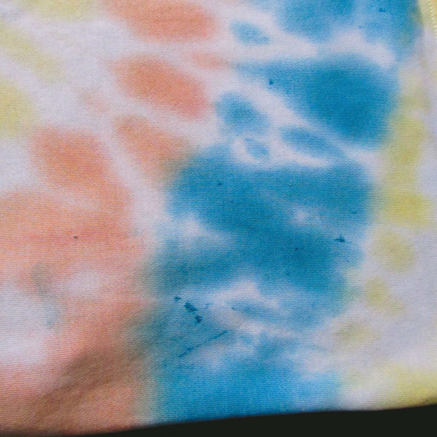 Blue, Orange & Yellow Sunburst Tie Dye Shorts