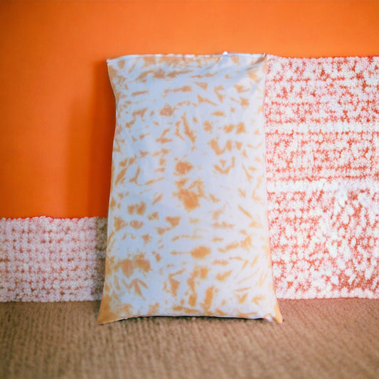 Light Orange Crumple Tie Dye Pillow Case
