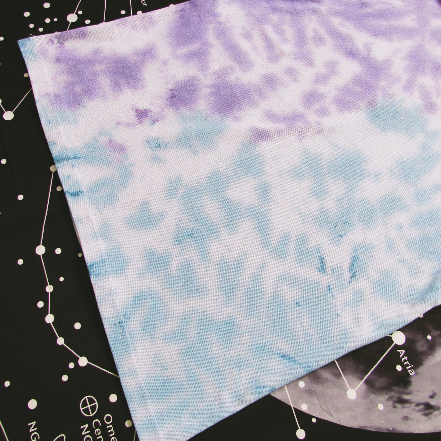 Blue & Purple Crumple Tie Dye Polo Shirt