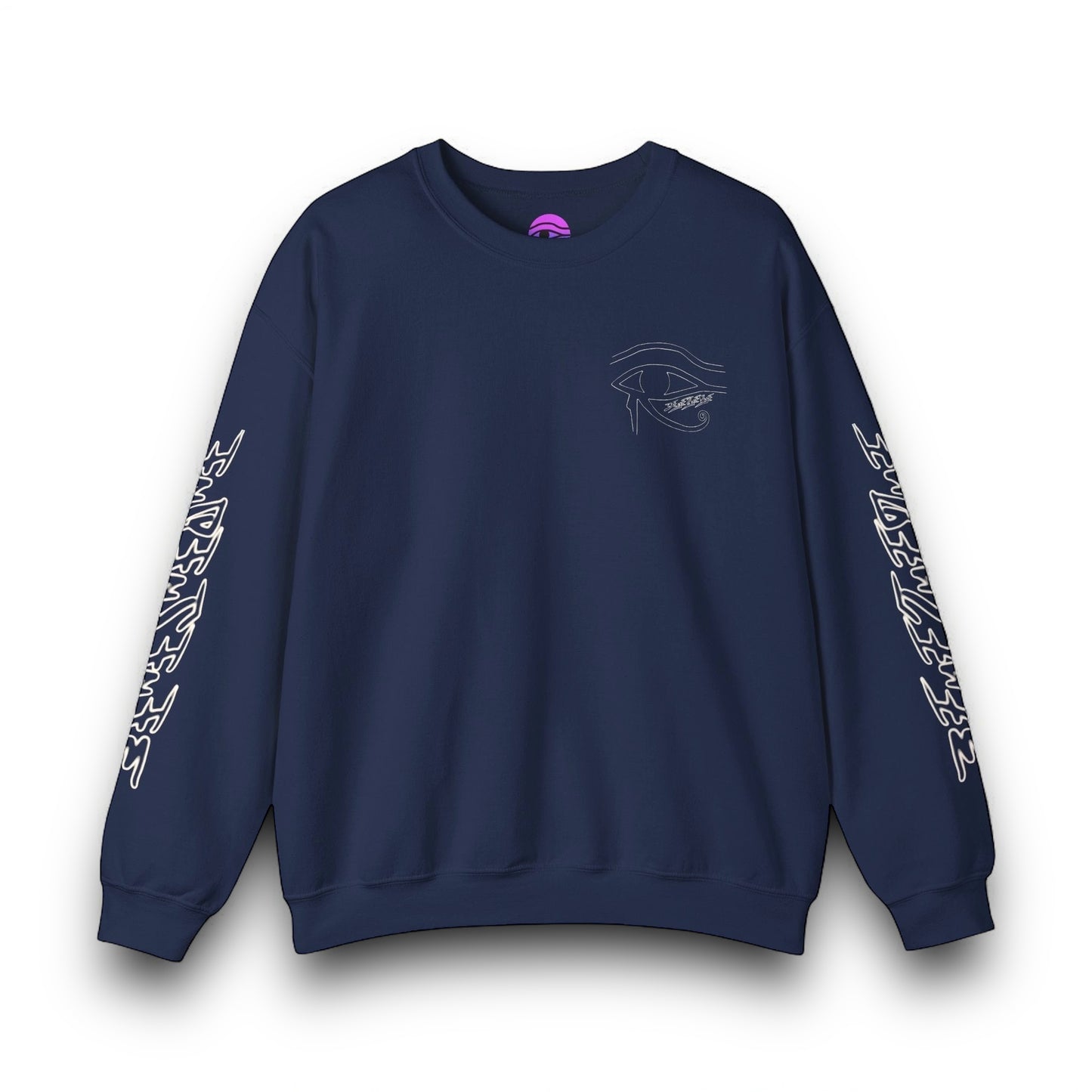 Men's 3ETD Logo Wht Outline Print Crewneck