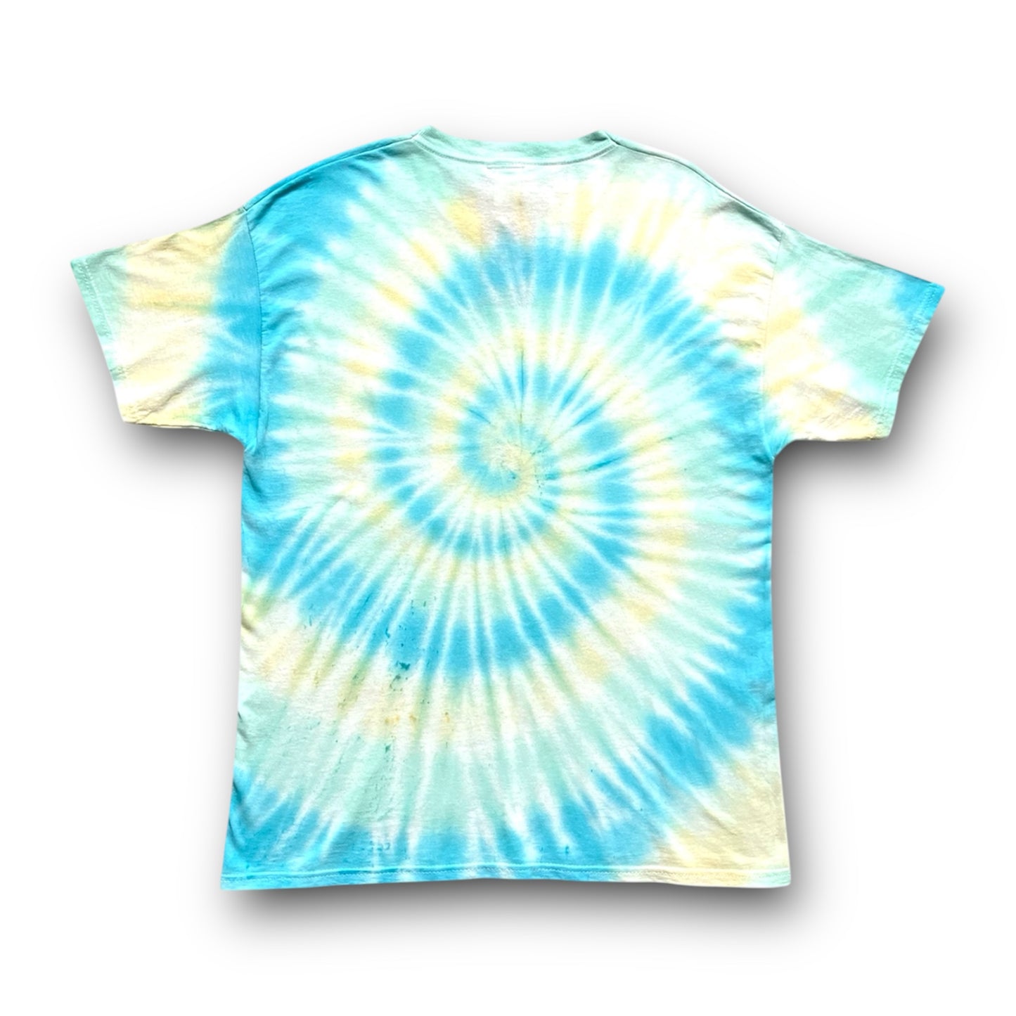 Royal Green, Yellow & Aquamarine Spiral Tie Dye T Shirt