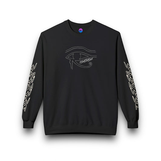 Men's 3ETD Wht Outline Logo Softstyle Flecce Crewneck