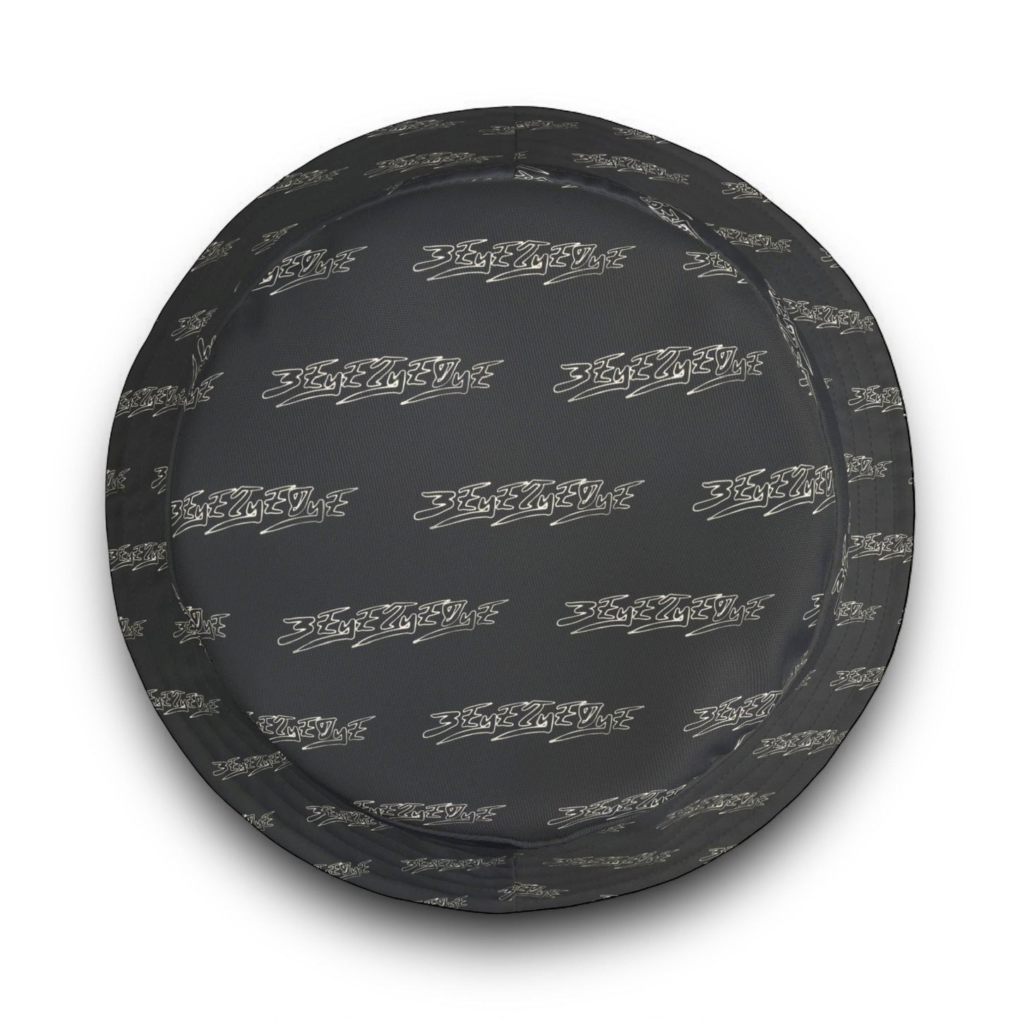 3ETD Wht Outline AOP Bucket Hat (Black)