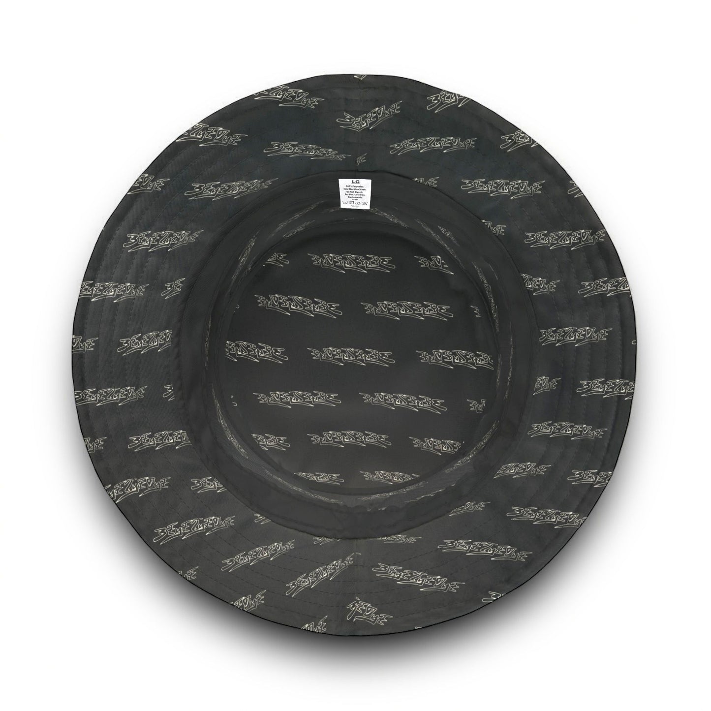 3ETD Wht Outline AOP Bucket Hat (Black)