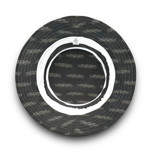 3ETD Wht Outline AOP Bucket Hat (Black)