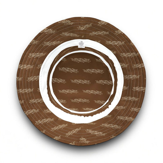 3ETD Wht Outline AOP Bucket Hat (Dark Brown)