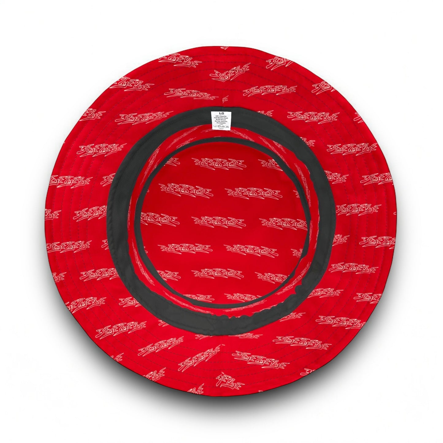 3ETD Wht Outline AOP Bucket Hat (Red)