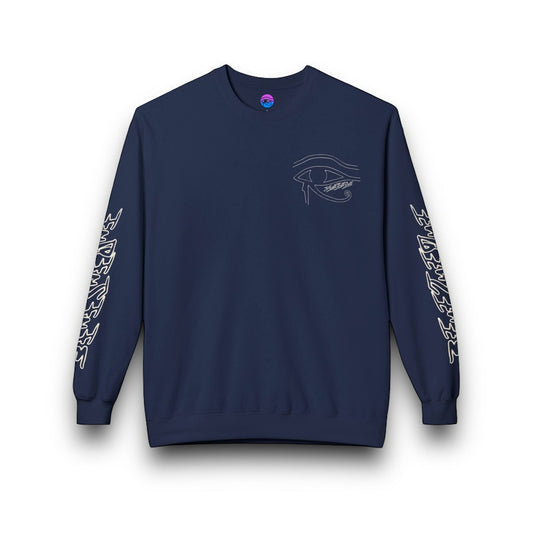 Men's 3ETD Wht Outline Logo Softstyle Flecce Crewneck