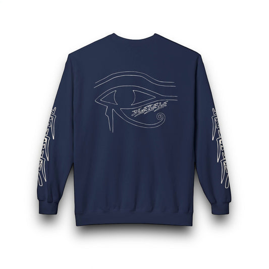 Men's 3ETD Wht Outline Logo Softstyle Flecce Crewneck