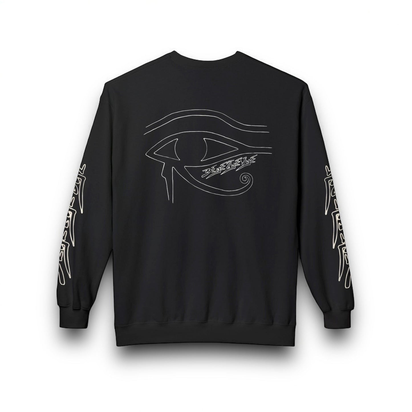 Men's 3ETD Wht Outline Logo Softstyle Flecce Crewneck