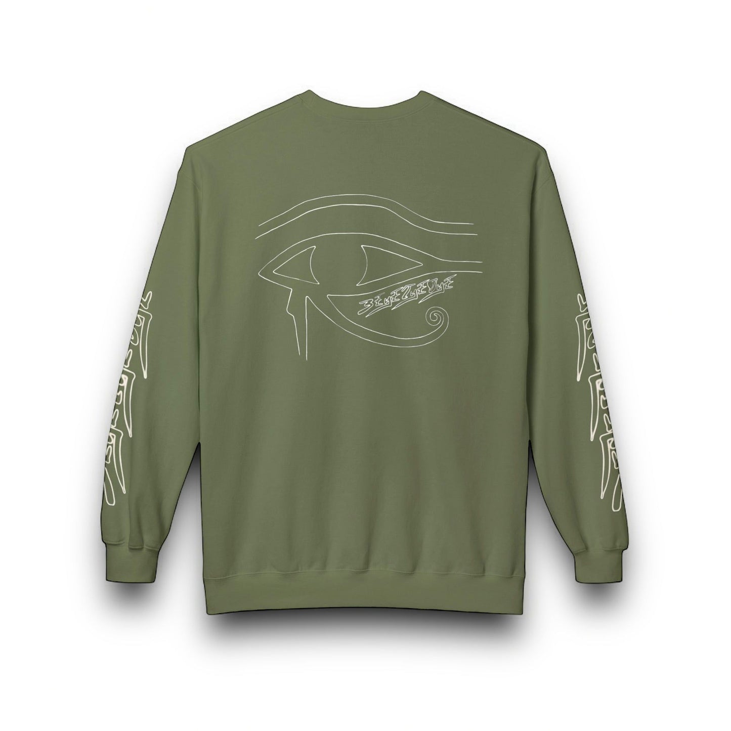 Men's 3ETD Wht Outline Logo Softstyle Flecce Crewneck