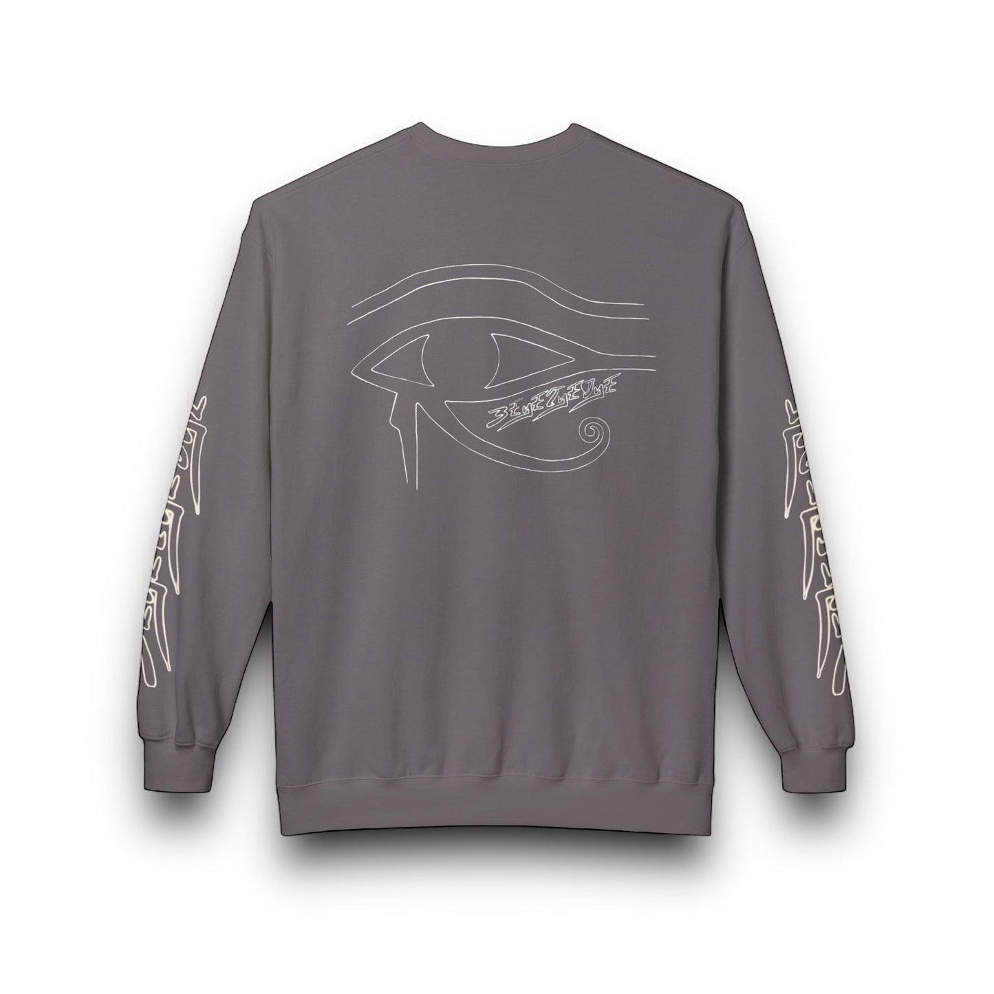 Men's 3ETD Wht Outline Logo Softstyle Flecce Crewneck