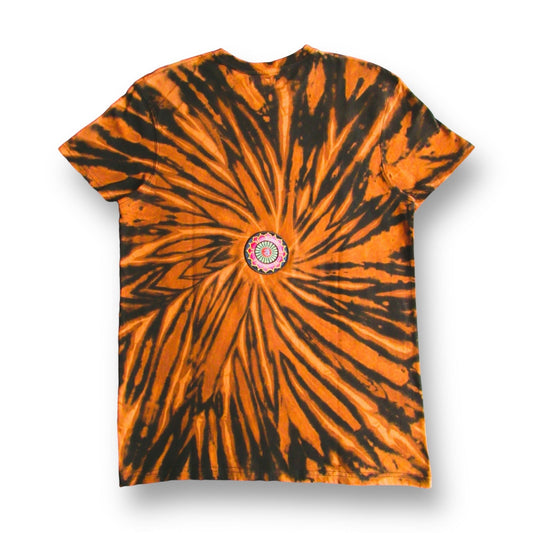 Embroidered Spiral Bleach Tie Dye T Shirt (Om)