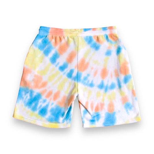 Blue, Orange & Yellow Sunburst Tie Dye Shorts