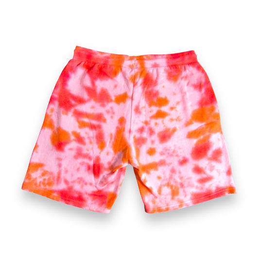 Red & Orange Crumple Tie Dye Shorts