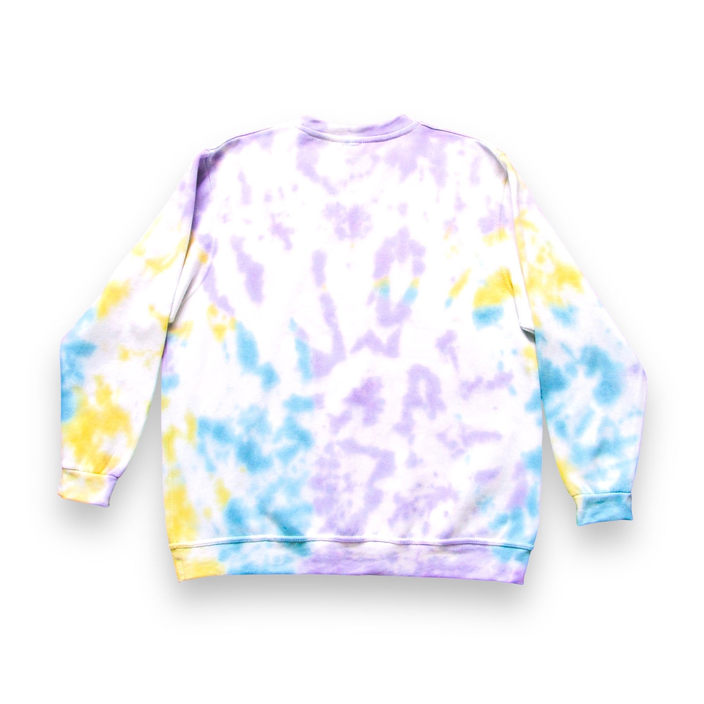 Blue, Yellow & Purple Crumple Tie Dye Swestshirt