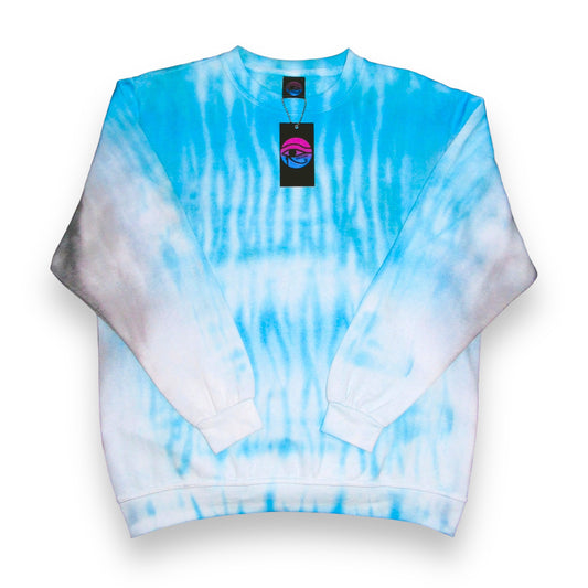 Aquamarine & Grey Shibori Tie Dye Sweatshirt