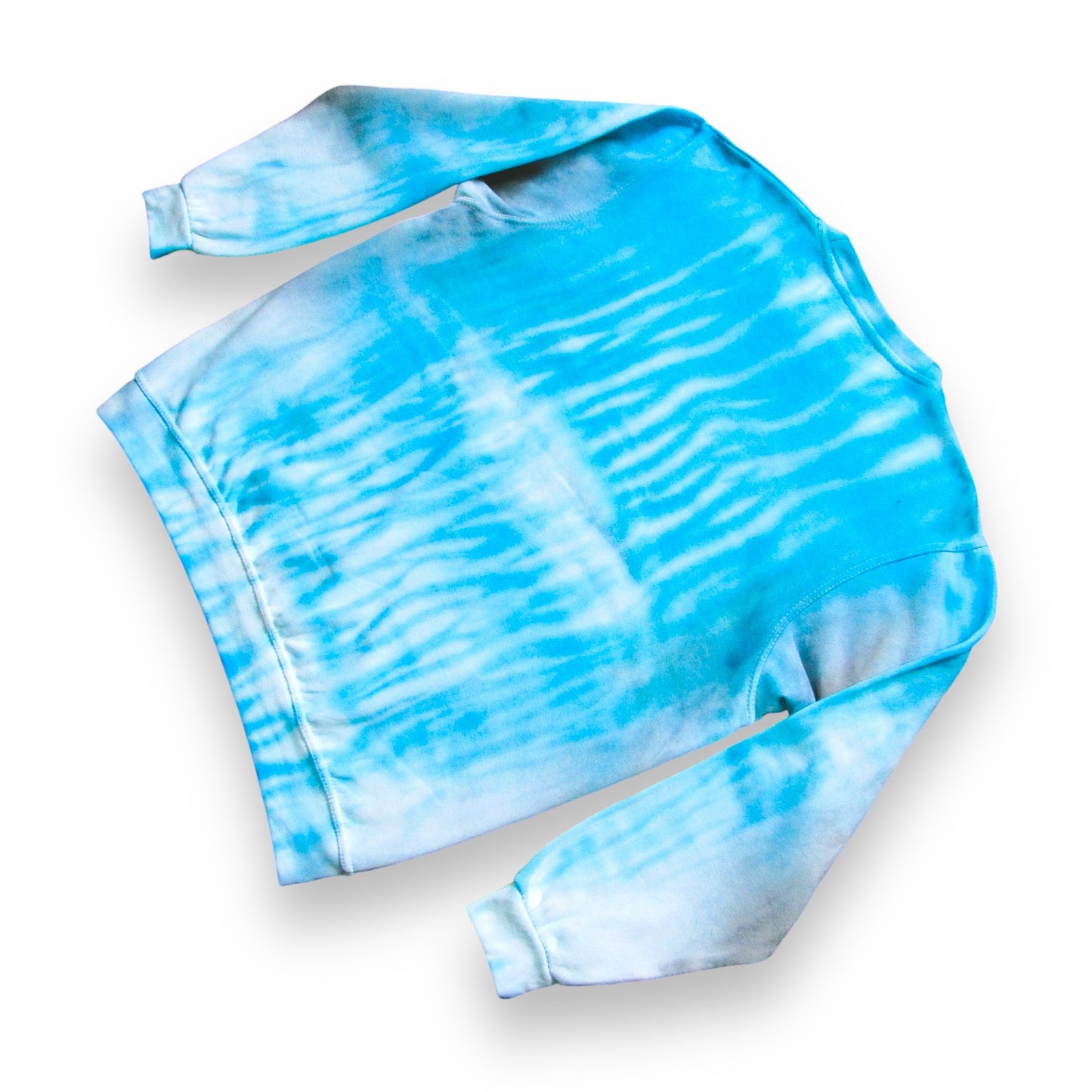Aquamarine & Grey Shibori Tie Dye Sweatshirt