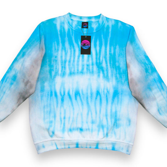 Aquamarine & Grey Shibori Tie Dye Sweatshirt