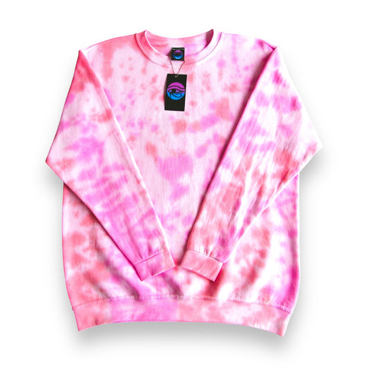 Red & Pink Crumple Tie Dye Sweatshirt