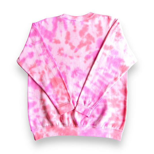 Red & Pink Crumple Tie Dye Sweatshirt