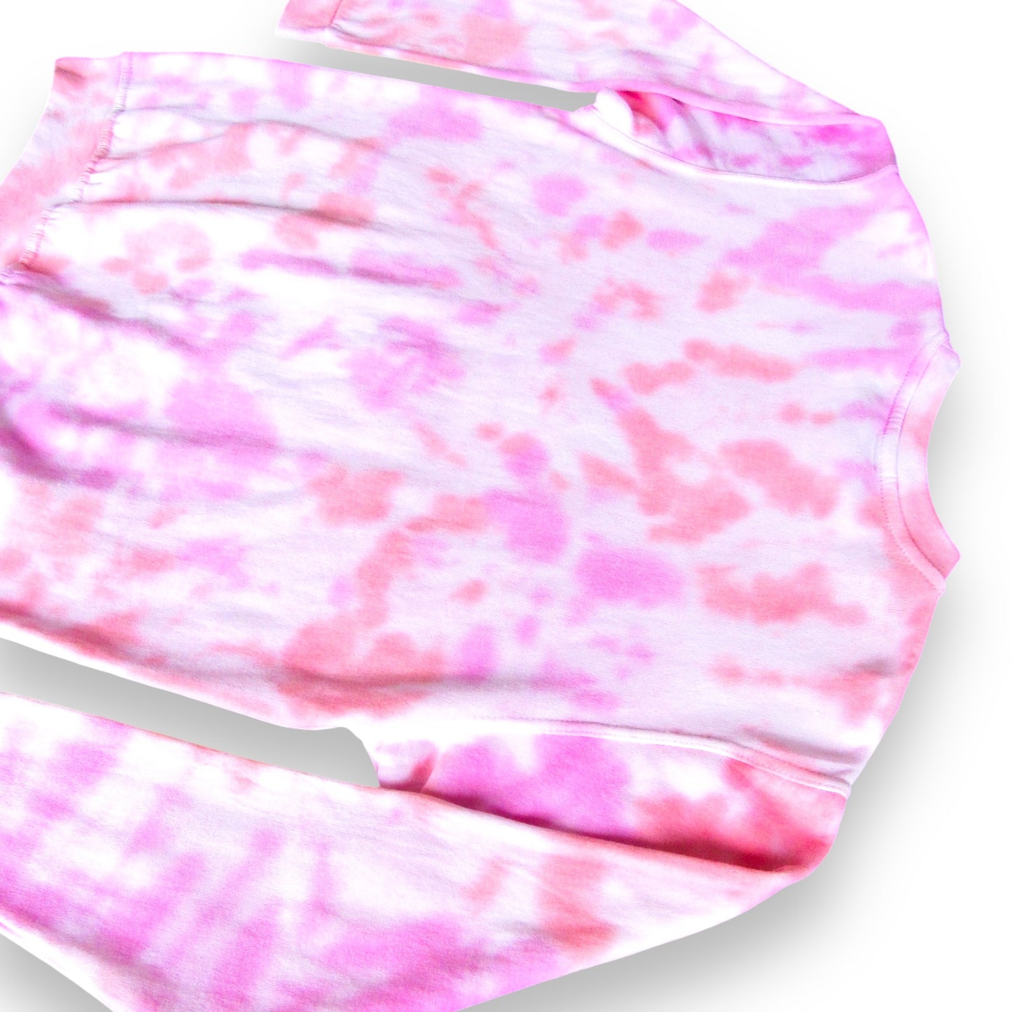 Red & Pink Crumple Tie Dye Sweatshirt