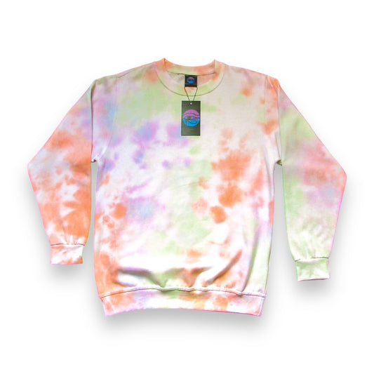 Green, Orange & Purple Crumple Ice Dye Sweatshirt