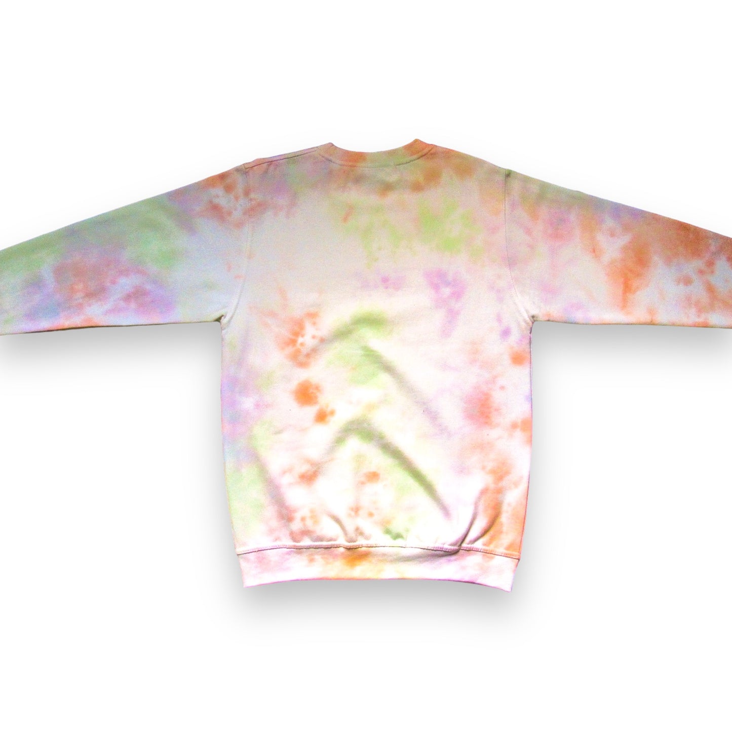Green, Orange & Purple Crumple Ice Dye Sweatshirt