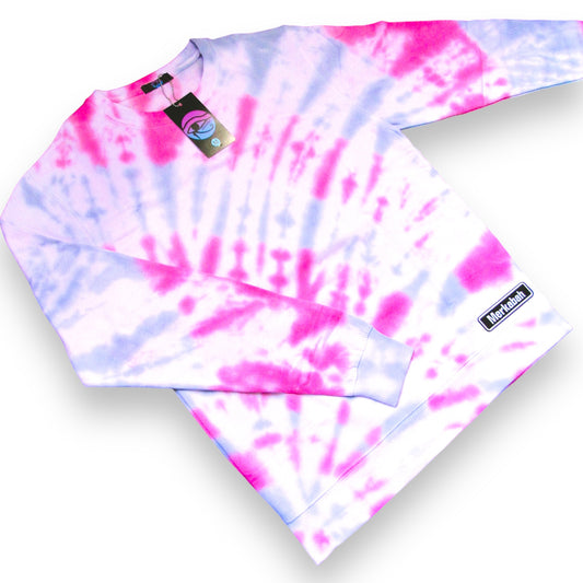 Rose Red & Royal Blue Sunburst Tie Dye Sweatshirt