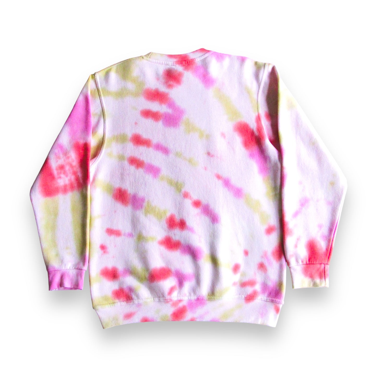 Pink, Red & Matcha Green Sunburst Tie Dye Sweatshirt