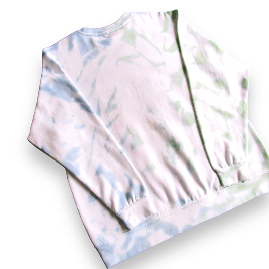 Royal Blue & Dark Green Split Crumple Tie Dye Sweatshirt