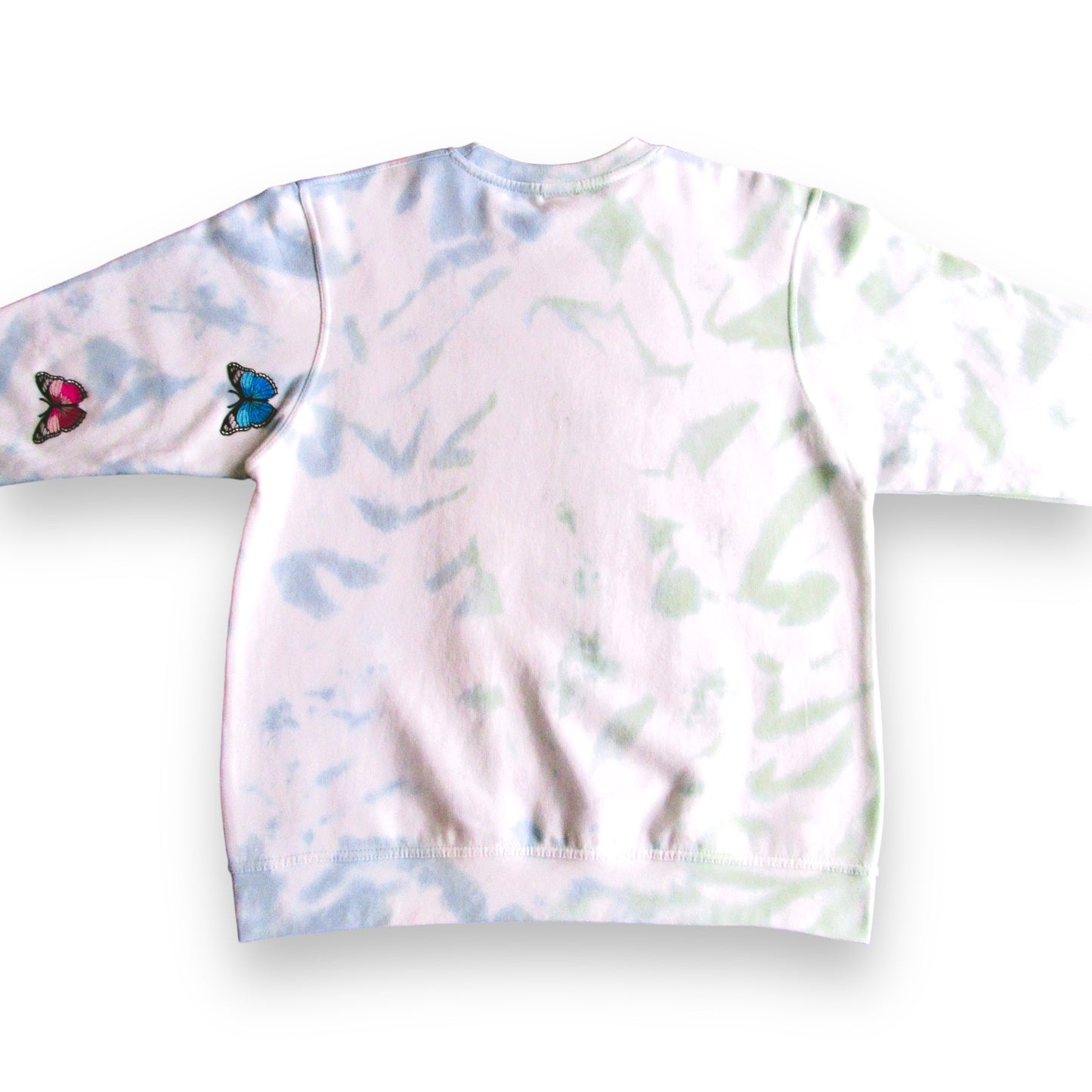 Royal Blue & Dark Green Split Crumple Tie Dye Sweatshirt