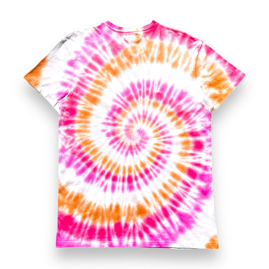 Fuchsia Red, Violet, Brown & Grey Spiral Tie Dye T Shirt