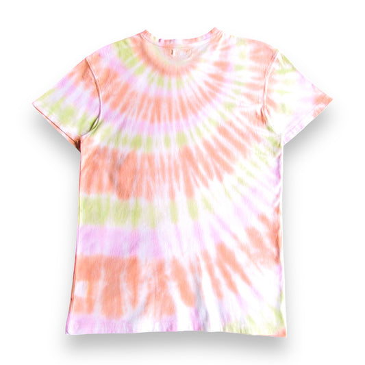 Pink, Orange & Matcha Green Sun Ray Tie Dye T Shirt