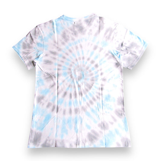 Grey & Sky Blue Spiral Tie Dye T Shirt