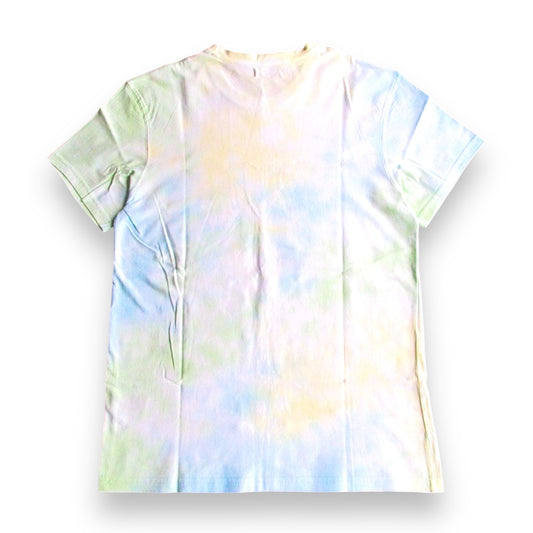 Yellow, Aqua & Chartreuse Crumple Tie Dye T Shirt