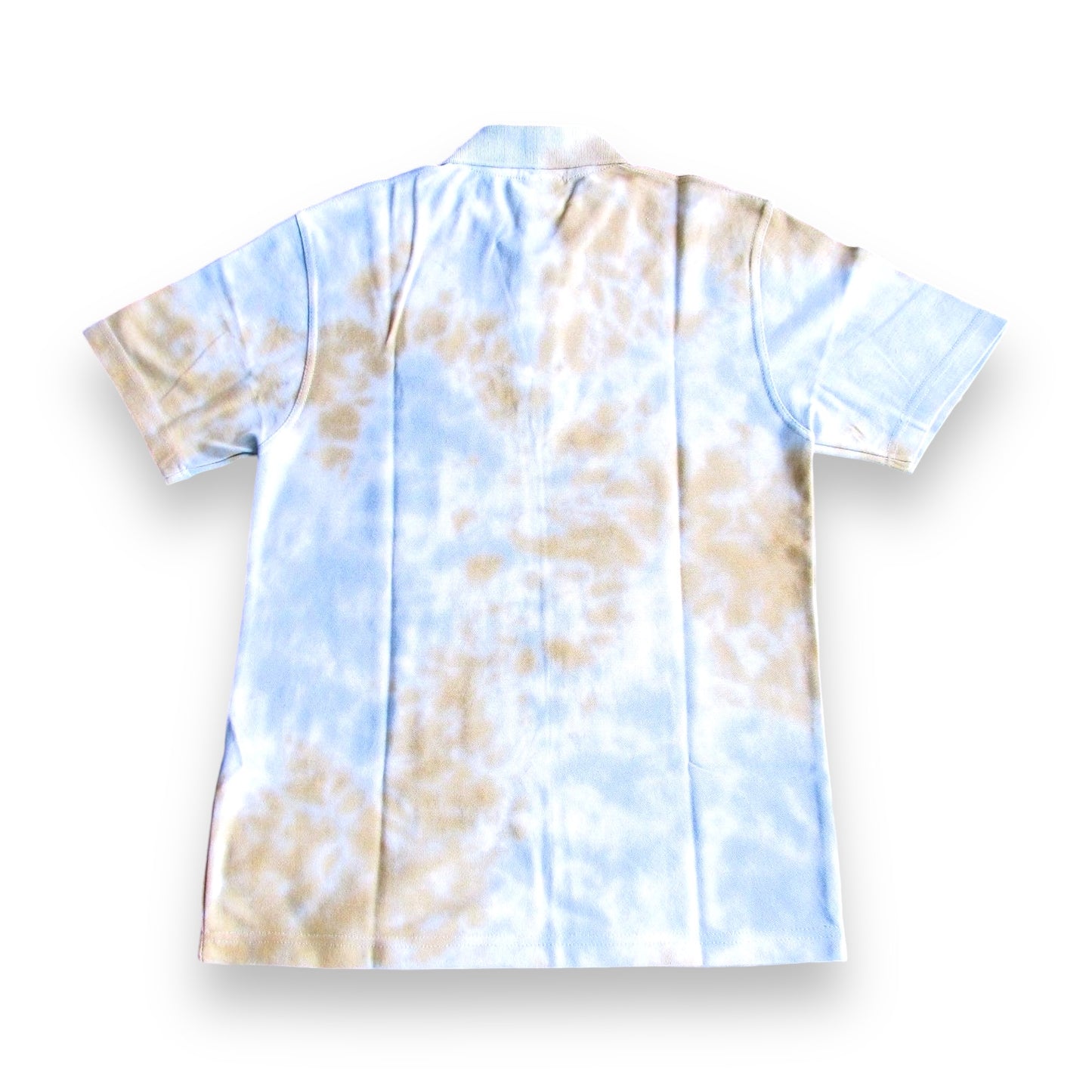 Brown & Grey Crumple Tie Dye Polo Shirt