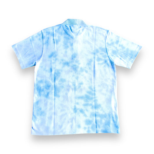 Purple & Dark Grey Crumple Tie Dye Polo Shirt