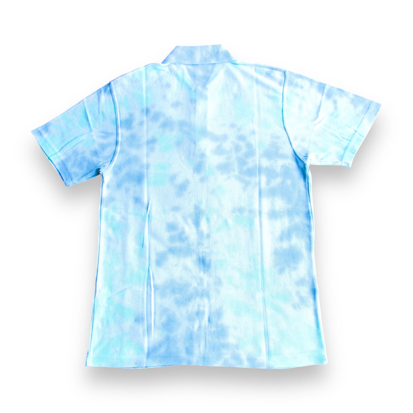 Grass Green & Grey Crumple Tie Dye Polo Shirt